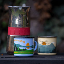 Lade das Bild in den Galerie-Viewer, WONDERFUL WORLD - Emaillebecher in hellblau - 330ml