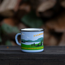 Lade das Bild in den Galerie-Viewer, WONDERFUL WORLD - Emaillebecher in hellblau - 330ml