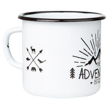 Lade das Bild in den Galerie-Viewer, THE ADVENTURE BEGINS Emaillebecher - verschiedene Farben