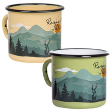 Lade das Bild in den Galerie-Viewer, RESPECT NATURE Emaillebecher in grün/beige - 330ml