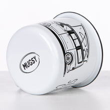 Lade das Bild in den Galerie-Viewer, EAT SLEEP CAMP Emaillebecher mit Campingbus mit Aufstelldach