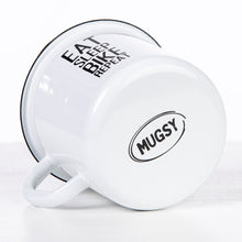 Lade das Bild in den Galerie-Viewer, MOUNTAINBIKE Emaillebecher in weiß - Inhalt 330ml - verschiedene MTB Motive