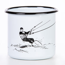 Lade das Bild in den Galerie-Viewer, EAT SLEEP KITE REPEAT Emaillebecher | für Kitesurfer*innen | 330ml
