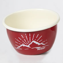 Lade das Bild in den Galerie-Viewer, REDLINE Emaille Geschirr: Schale, Schüssel mit Motiv: Berge | für die Outdoorküche, Camping | 550 ml