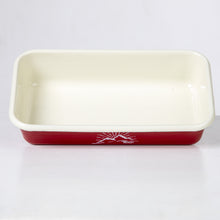 Lade das Bild in den Galerie-Viewer, REDLINE Emaille Geschirr: Auflaufform, Schale mit Motiv: Berge | Schüssel, Ofenform, Casserole für die Outdoorküche, Camping | 800 ml