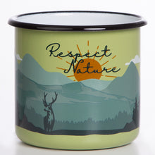 Lade das Bild in den Galerie-Viewer, RESPECT NATURE Emaillebecher in grün/beige - 330ml