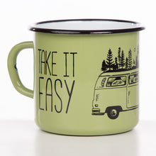 Lade das Bild in den Galerie-Viewer, KEEP IT SIMPLE - TAKE IT EASY Emaillebecher - 330ml - verschiedene Farben