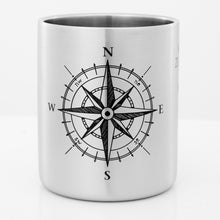 Lade das Bild in den Galerie-Viewer, Edelstahlbecher mit KOMPASS Motiv - "Wer sein Ziel kennt, findet den Weg"