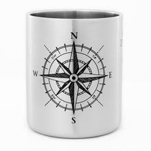 Lade das Bild in den Galerie-Viewer, Edelstahlbecher mit KOMPASS Motiv - "Wer sein Ziel kennt, findet den Weg"