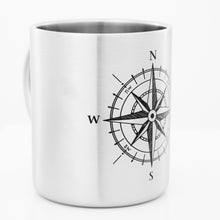 Lade das Bild in den Galerie-Viewer, Edelstahlbecher mit KOMPASS Motiv - "Wer sein Ziel kennt, findet den Weg"