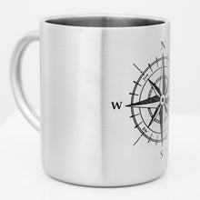 Lade das Bild in den Galerie-Viewer, Edelstahlbecher mit KOMPASS Motiv - "Wer sein Ziel kennt, findet den Weg"