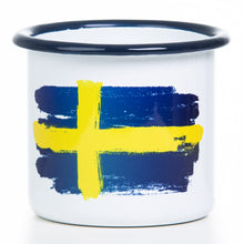 Lade das Bild in den Galerie-Viewer, SCHWEDEN Emaillebecher mit Flaggen Motiv