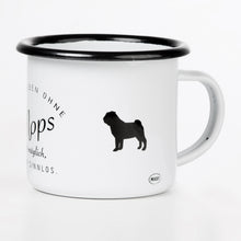 Lade das Bild in den Galerie-Viewer, EIN LEBEN OHNE MOPS Emaillebecher mit Mops Motiv