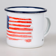 Lade das Bild in den Galerie-Viewer, USA Emaillebecher mit Flaggen Motiv