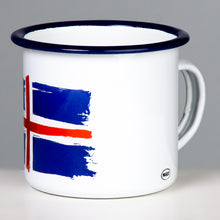 Lade das Bild in den Galerie-Viewer, ISLAND Emaillebecher mit Flaggen Motiv