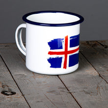 Lade das Bild in den Galerie-Viewer, ISLAND Emaillebecher mit Flaggen Motiv