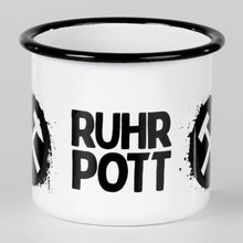 Lade das Bild in den Galerie-Viewer, RUHRPOTT Emaillebecher mit Schlägel und Eisen Motiv