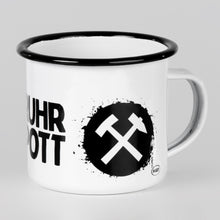 Lade das Bild in den Galerie-Viewer, RUHRPOTT Emaillebecher mit Schlägel und Eisen Motiv