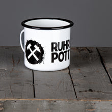 Lade das Bild in den Galerie-Viewer, RUHRPOTT Emaillebecher mit Schlägel und Eisen Motiv