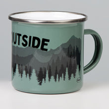 Lade das Bild in den Galerie-Viewer, GO OUTSIDE - Emaillebecher olivgrün