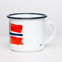 Lade das Bild in den Galerie-Viewer, NORWEGEN Emaillebecher mit Flaggen Motiv
