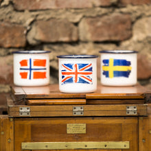 Lade das Bild in den Galerie-Viewer, UK Emaillebecher mit Flaggen Motiv
