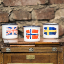 Lade das Bild in den Galerie-Viewer, NORWEGEN Emaillebecher mit Flaggen Motiv