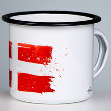 Lade das Bild in den Galerie-Viewer, DÄNEMARK Emaillebecher mit Flaggen Motiv