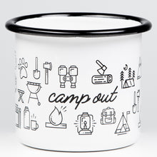 Lade das Bild in den Galerie-Viewer, CAMP OUT Emaillebecher weiß