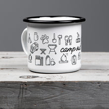 Lade das Bild in den Galerie-Viewer, CAMP OUT Emaillebecher weiß