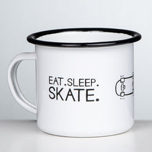 Lade das Bild in den Galerie-Viewer, EAT SLEEP SKATE Emaillebecher