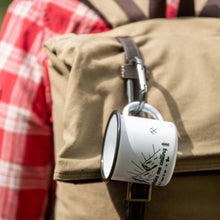 Lade das Bild in den Galerie-Viewer, MOUNTAINS ARE CALLING Emaillebecher in weiß - Inhalt 330ml - verschiedene Motive