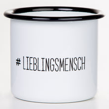 Lade das Bild in den Galerie-Viewer, #LIEBLINGSMENSCH Emaillebecher