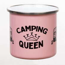 Lade das Bild in den Galerie-Viewer, CAMPING QUEEN Emaillebecher altrosa
