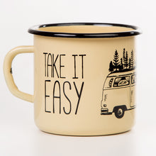 Lade das Bild in den Galerie-Viewer, KEEP IT SIMPLE - TAKE IT EASY Emaillebecher - 330ml - verschiedene Farben