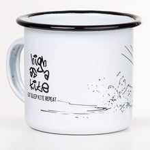 Lade das Bild in den Galerie-Viewer, HIGH AS A KITE - EAT SLEEP KITE REPEAT Emaillebecher