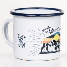 Lade das Bild in den Galerie-Viewer, READY FOR ADVENTURE - Into the wild - Emaillebecher weiß