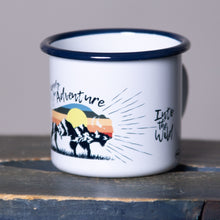 Lade das Bild in den Galerie-Viewer, READY FOR ADVENTURE - Into the wild - Emaillebecher weiß