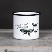 Lade das Bild in den Galerie-Viewer, LET'S GO SWIMMING WITH WHALES - Emaillebecher