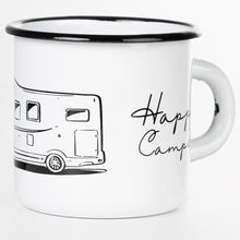 Lade das Bild in den Galerie-Viewer, HAPPY CAMPER Emaillebecher mit Alkoven Wohnmobil
