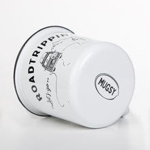 Lade das Bild in den Galerie-Viewer, ROADTRIPPING - THE ROAD AHEAD OF YOU Emaillebecher weiß/beige