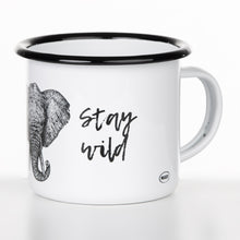 Lade das Bild in den Galerie-Viewer, Emaillebecher "STAY WILD - STAY FREE"-Serie mit Motiv: Elefant