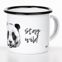 Lade das Bild in den Galerie-Viewer, Emaillebecher "STAY WILD - STAY FREE"-Serie mit Motiv: Panda