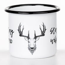 Lade das Bild in den Galerie-Viewer, Emaillebecher "STAY WILD - STAY FREE"-Serie mit Motiv: Hirsch