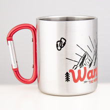 Lade das Bild in den Galerie-Viewer, WANDERLUST Edelstahlbecher mit Karabiner