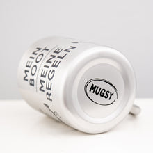 Lade das Bild in den Galerie-Viewer, MEIN BOOT MEINE REGELN - maritimer Becher aus Emaille oder Edelstahl