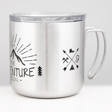 Lade das Bild in den Galerie-Viewer, THE ADVENTURE BEGINS Edelstahlbecher mit Deckel