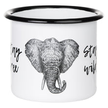 Lade das Bild in den Galerie-Viewer, Emaillebecher "STAY WILD - STAY FREE"-Serie mit Motiv: Elefant