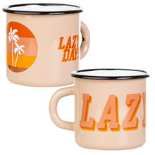 Lade das Bild in den Galerie-Viewer, LAZY DAYS Emaillebecher im Retro Style - sandfarben, 2 Designvarianten - Inhalt 330ml