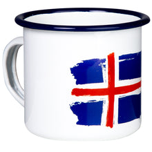 Lade das Bild in den Galerie-Viewer, ISLAND Emaillebecher mit Flaggen Motiv